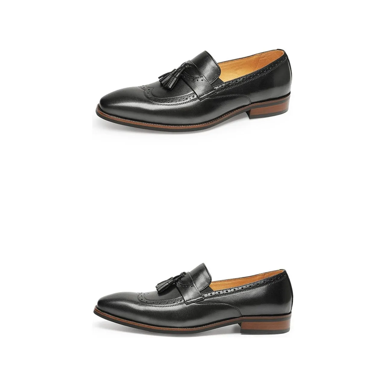 LuxeLeather Exotic Slip On Brogue Loafers