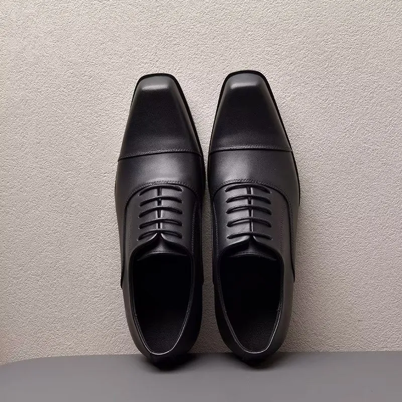 LuxeSquare Leather Oxford Dress Shoes