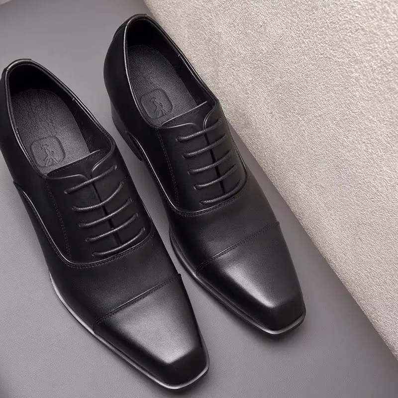 LuxeSquare Leather Oxford Dress Shoes