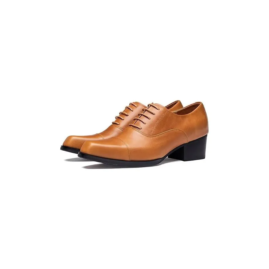 LuxeSquare Leather Oxford Dress Shoes