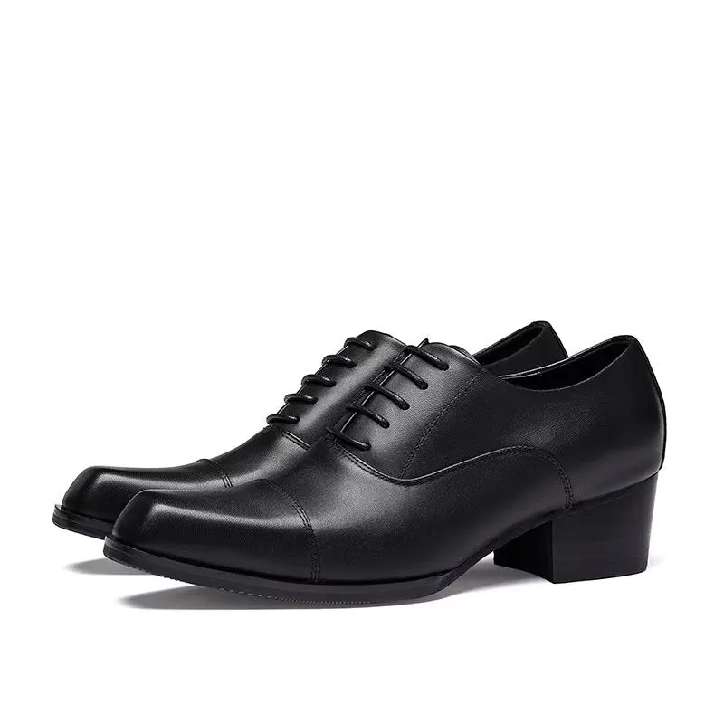 LuxeSquare Leather Oxford Dress Shoes