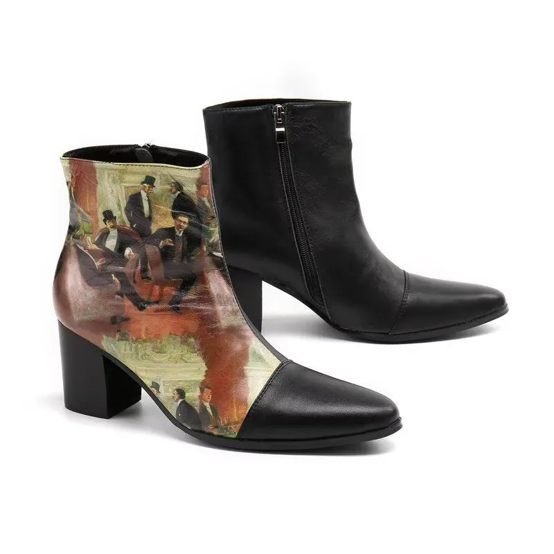 LuxLeather Exotic Texture Elegant Dress Boots