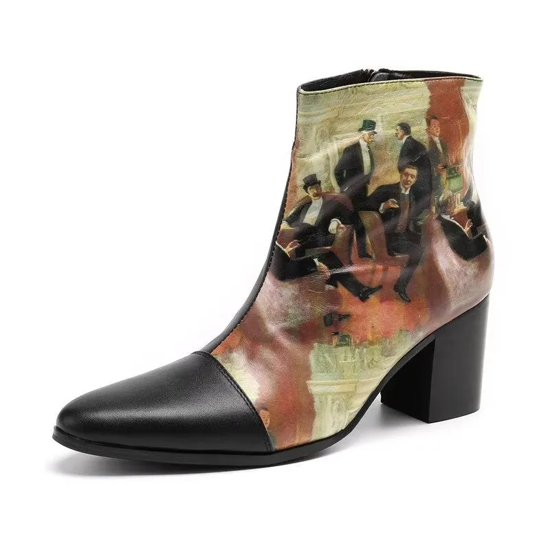 LuxLeather Exotic Texture Elegant Dress Boots