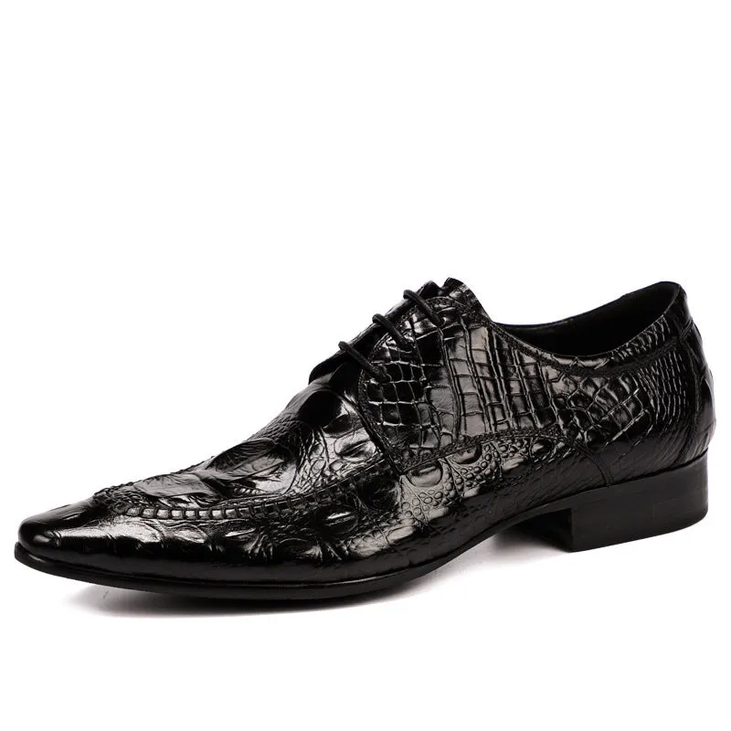 Luxury CrocLeather Oxford Dress Shoes