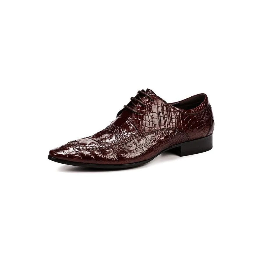 Luxury CrocLeather Oxford Dress Shoes