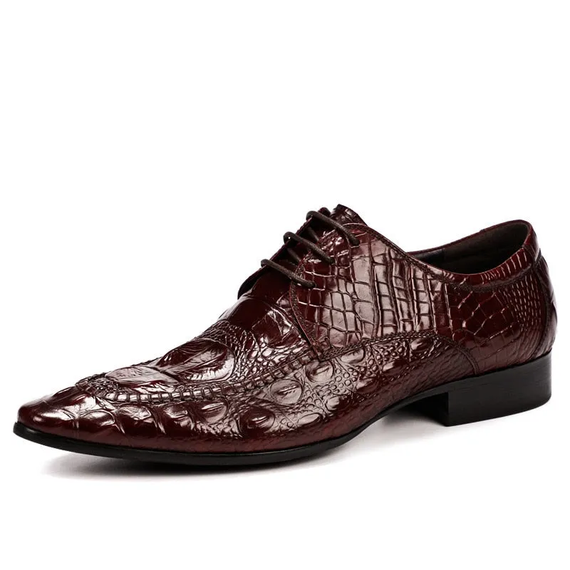 Luxury CrocLeather Oxford Dress Shoes