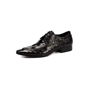 Luxury CrocLeather Oxford Dress Shoes