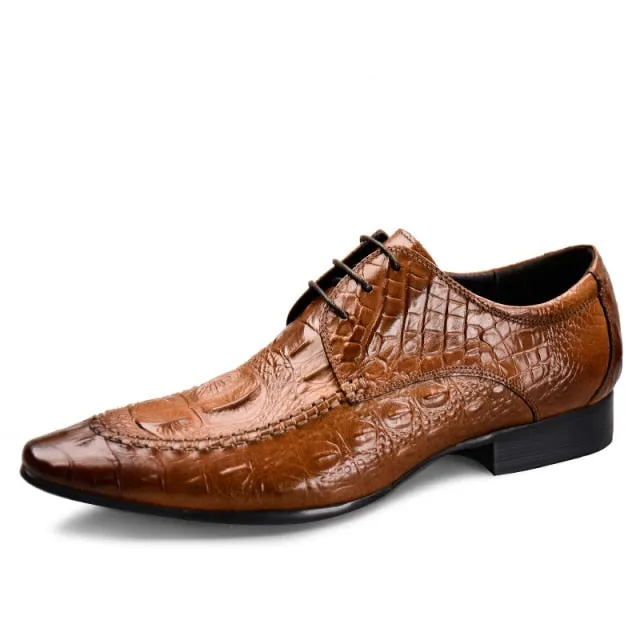 Luxury CrocLeather Oxford Dress Shoes