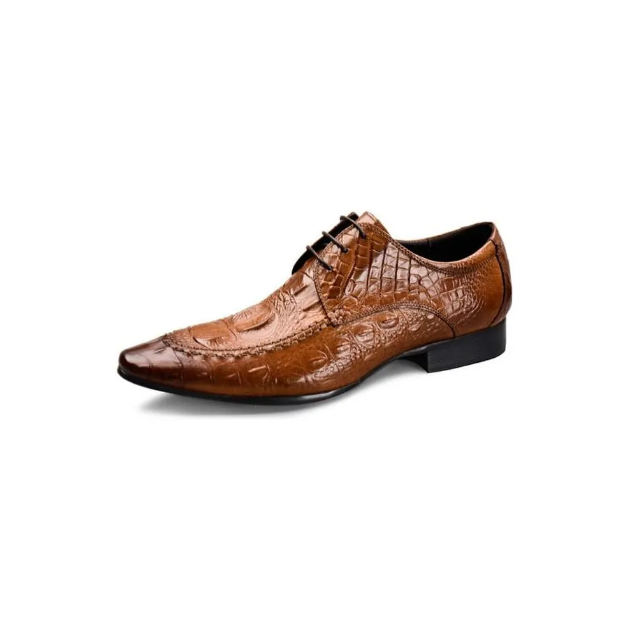 Luxury CrocLeather Oxford Dress Shoes