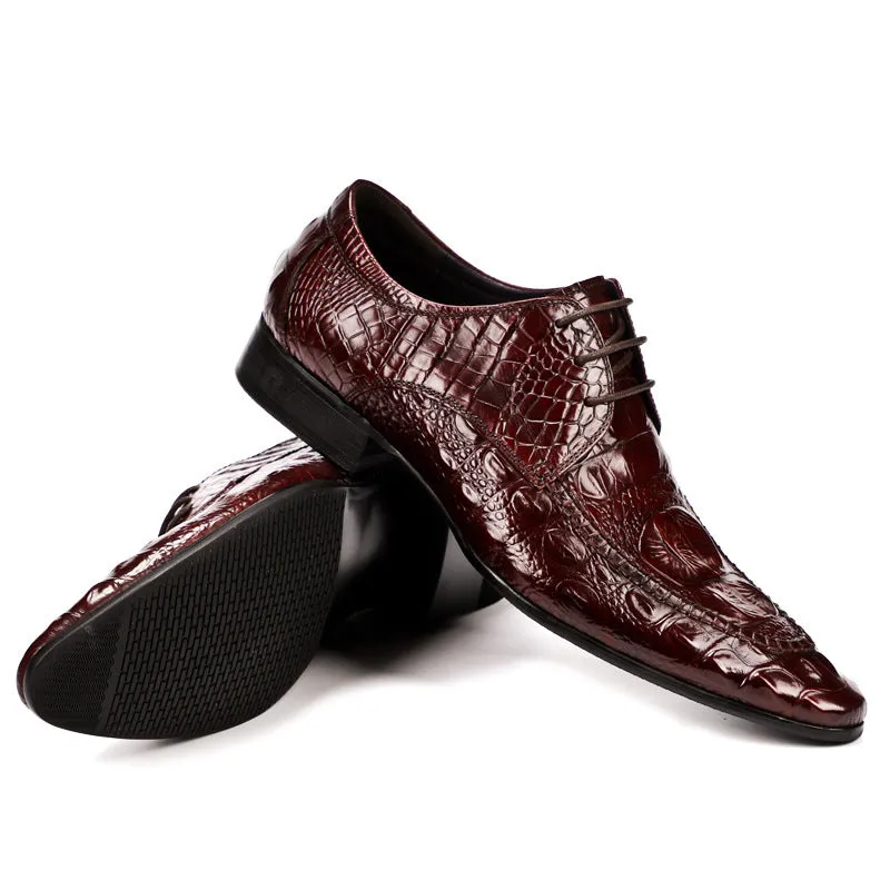 Luxury CrocLeather Oxford Dress Shoes