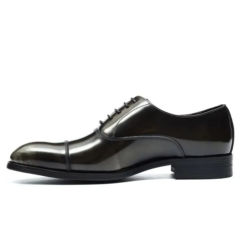 Luxury Leather Round Toe Oxford Dress Shoes