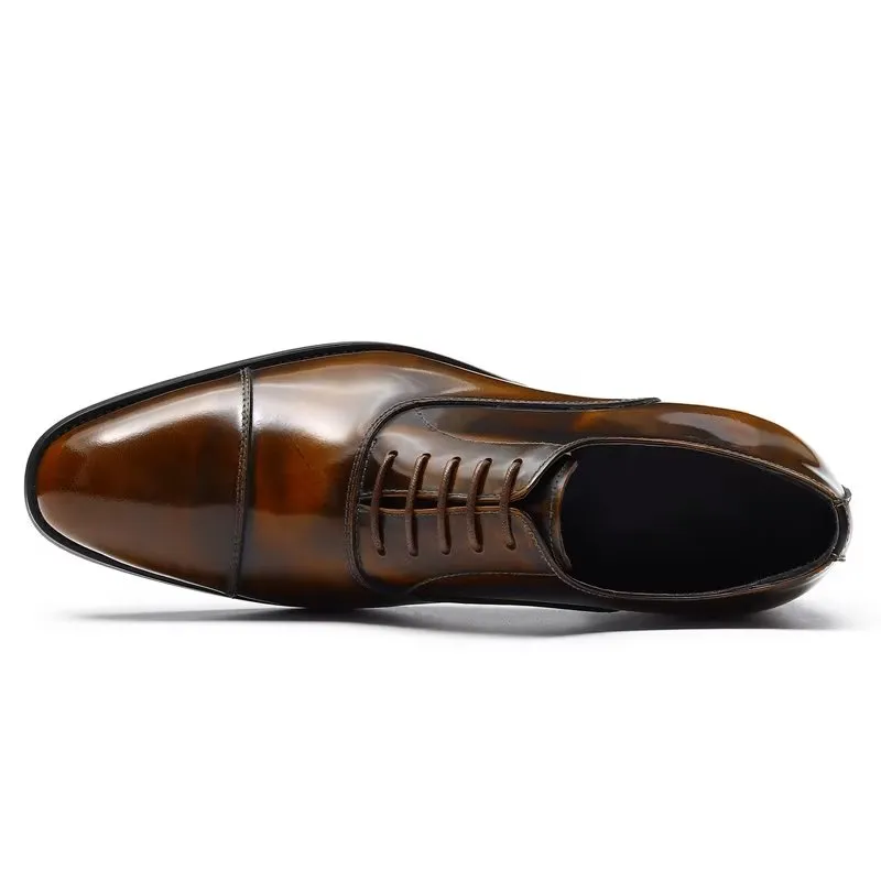 Luxury Leather Round Toe Oxford Dress Shoes