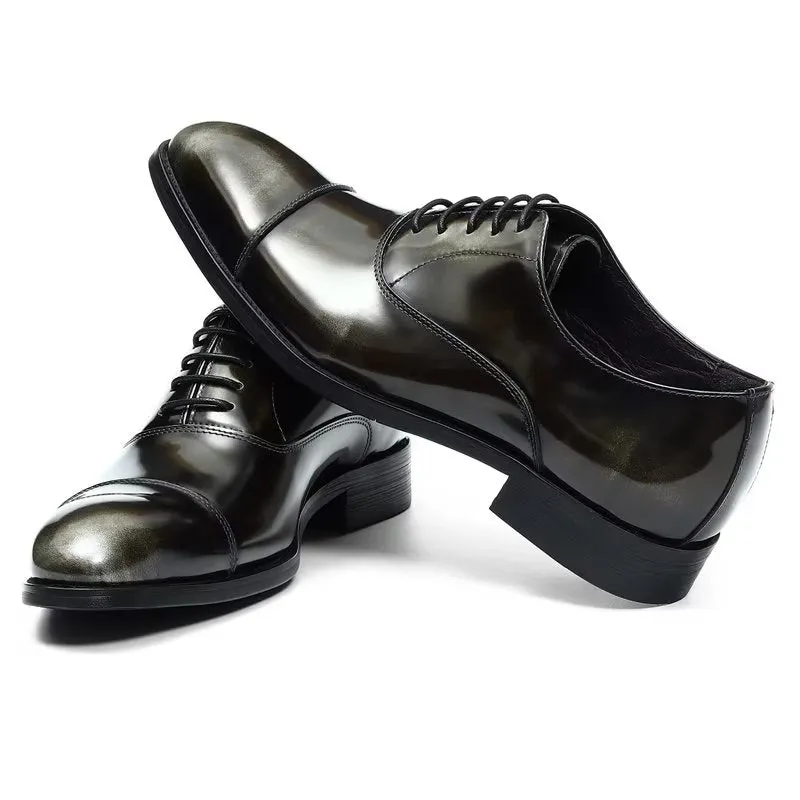 Luxury Leather Round Toe Oxford Dress Shoes