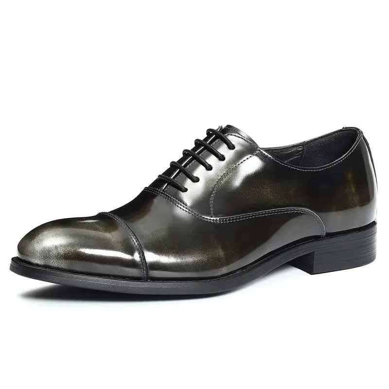 Luxury Leather Round Toe Oxford Dress Shoes