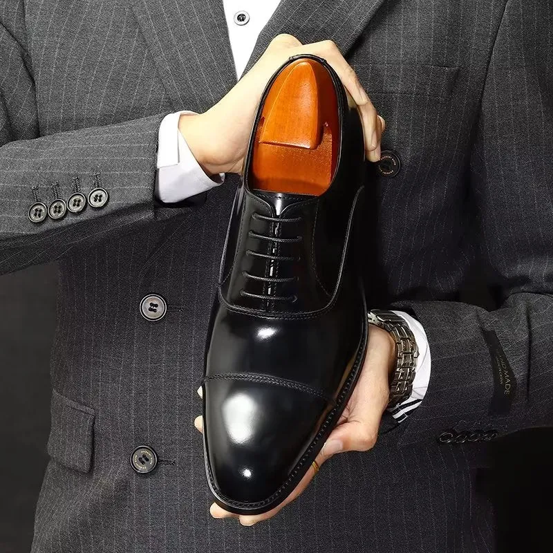 Luxury Leather Round Toe Oxford Dress Shoes