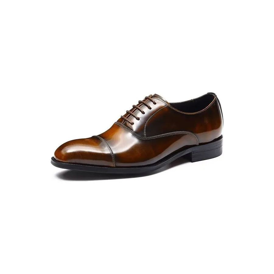 Luxury Leather Round Toe Oxford Dress Shoes