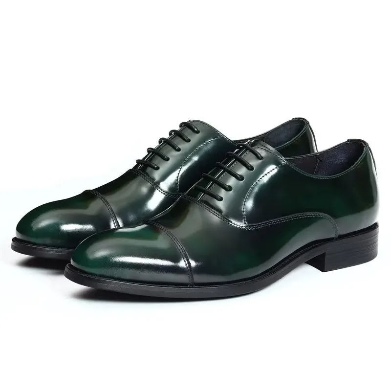 Luxury Leather Round Toe Oxford Dress Shoes