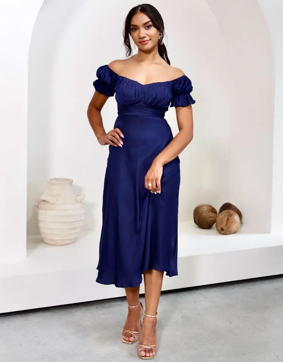 Masie Midi Dress - Navy