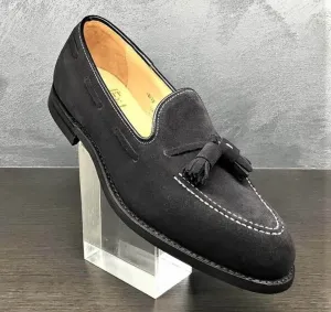 Men's Handmade Gray Loafer Tussle  Suede Unique Shoes