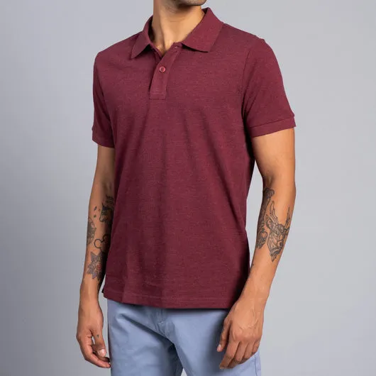 Merlot Evenings Maroon Cotton Polo T-Shirt