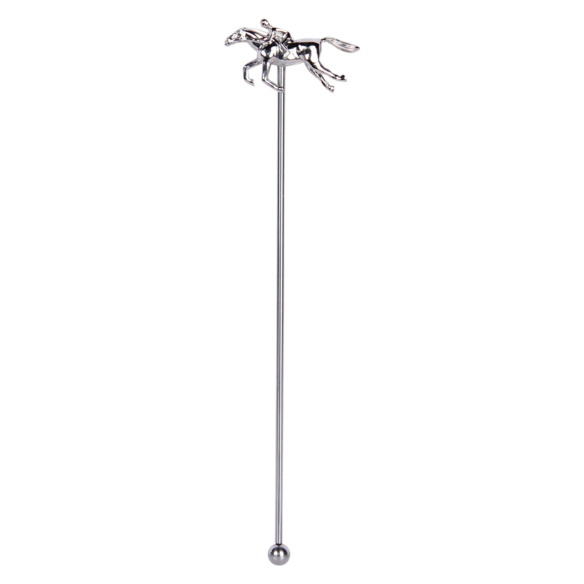 Metal Horse Racing Cocktail Stirrer- Silver