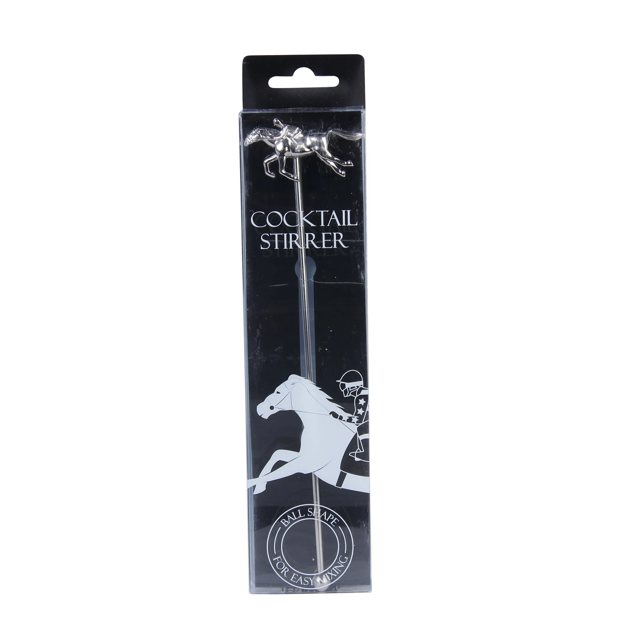 Metal Horse Racing Cocktail Stirrer- Silver