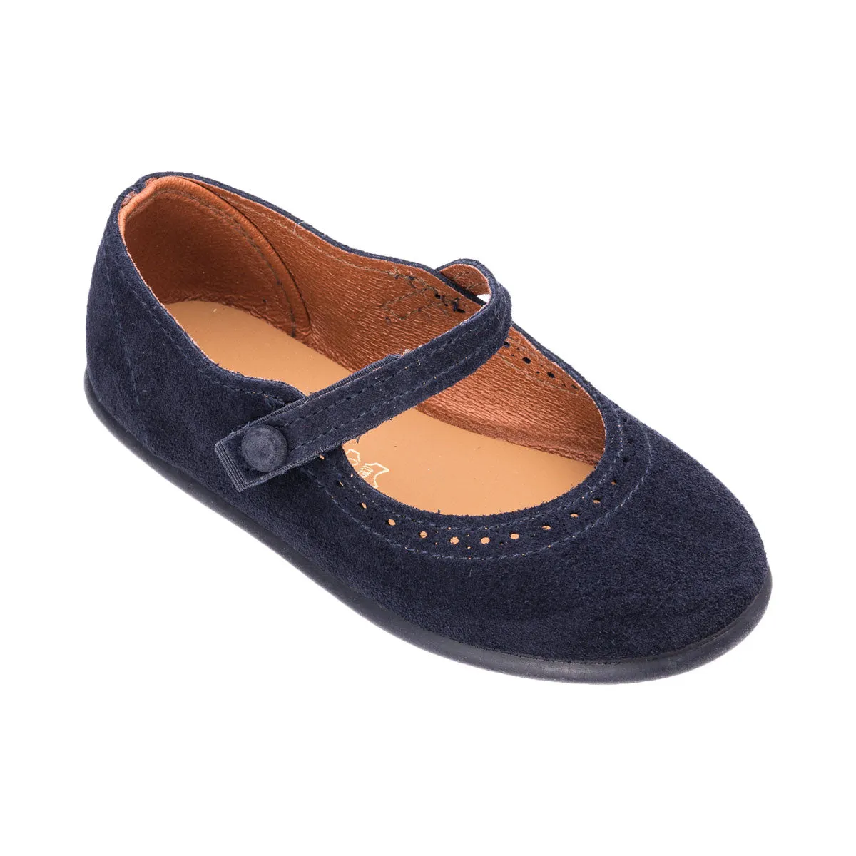 Navy Suede Mary Janes with Buckle