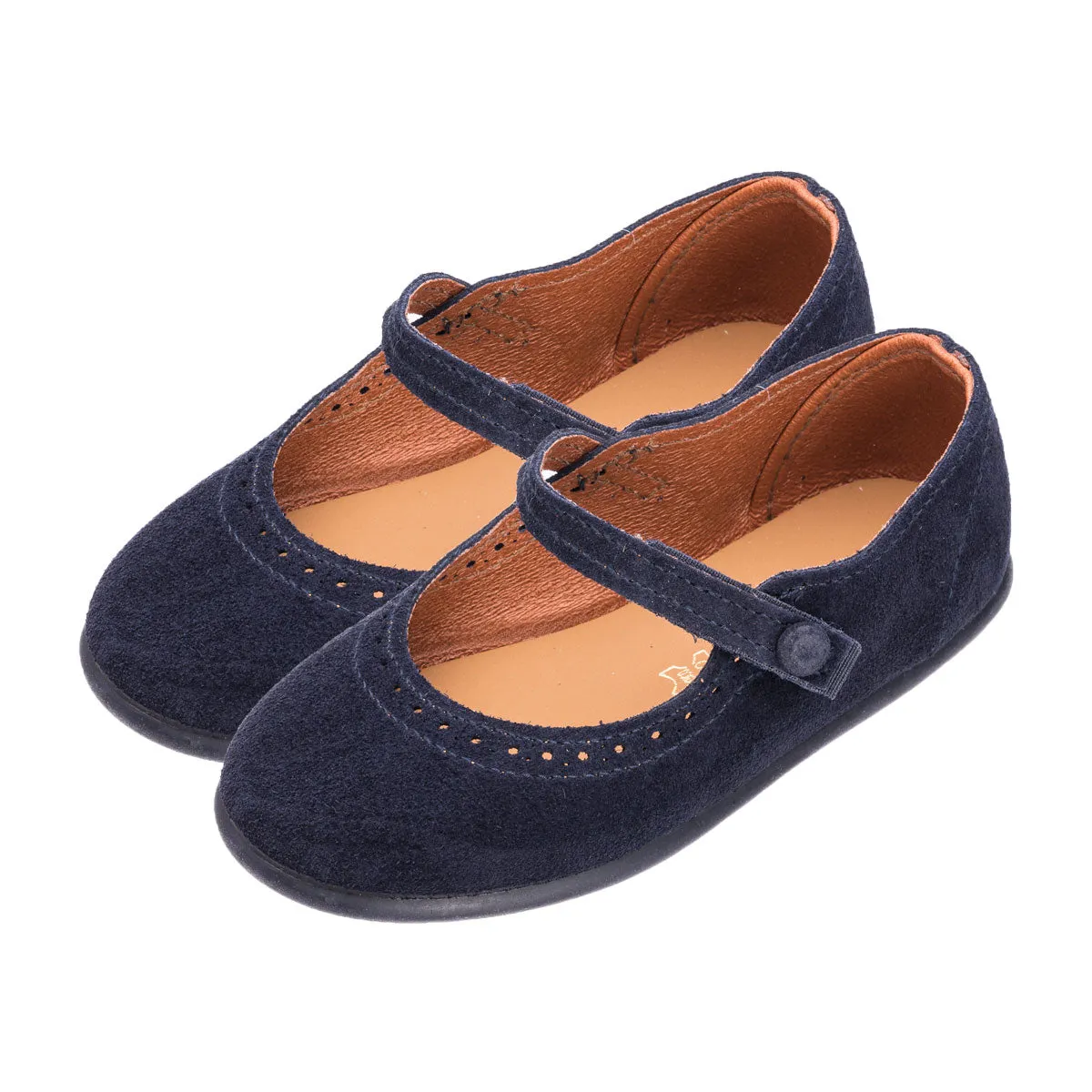 Navy Suede Mary Janes with Buckle