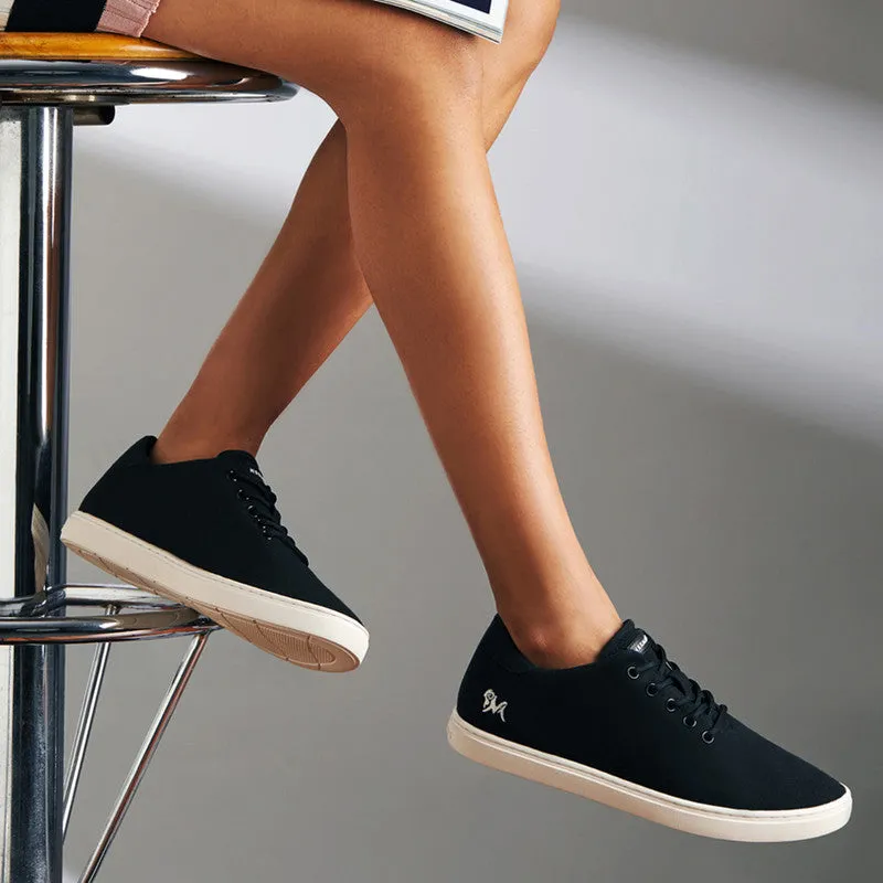 Neeman's Cotton Classic Sneakers | Coal Black & White | Shoes for Men & Women