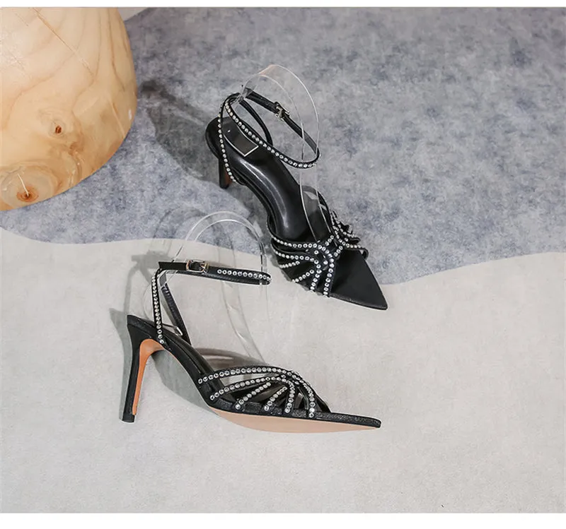 Patent Chic Crystal High Heel Pointed Toe Shoes