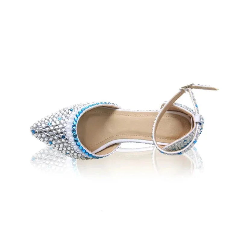 Pointed Toe Crystal  Rhinestone Party Pumps