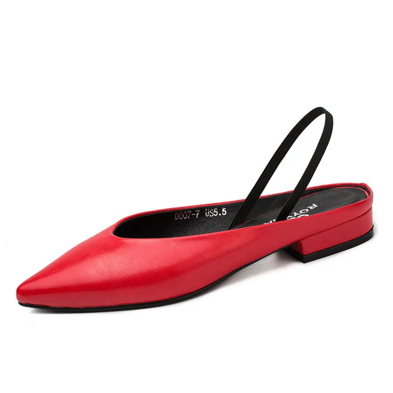 Pointed Toe Slide Slippers with Slingback Strap