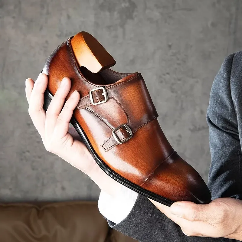 Refined Leather Slip-On Monkstraps