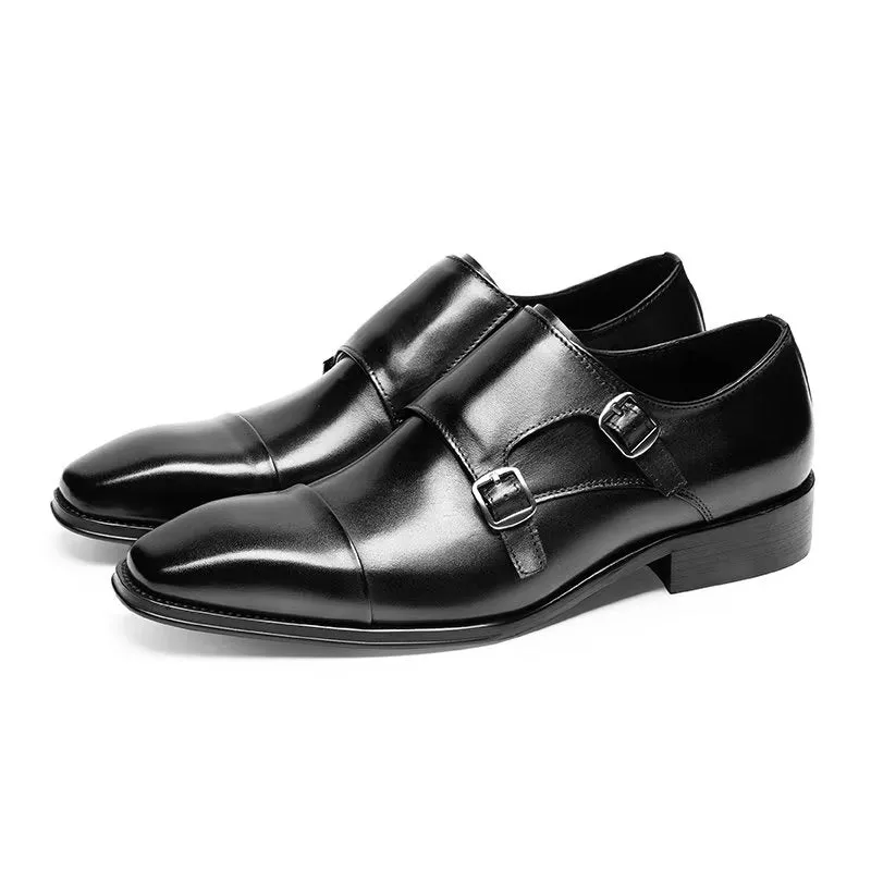 Refined Leather Slip-On Monkstraps