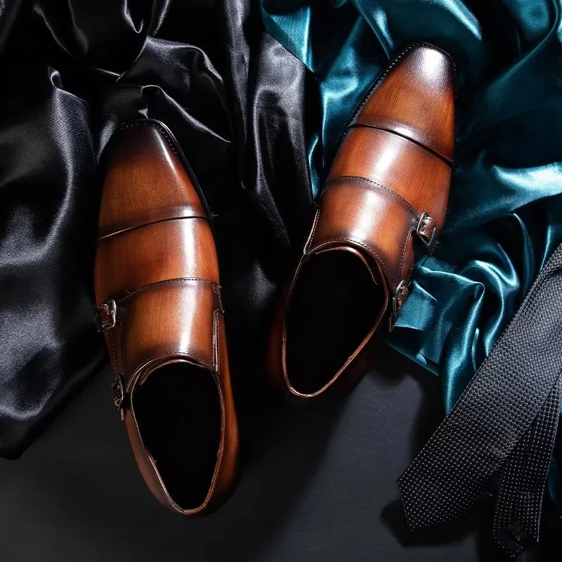 Refined Leather Slip-On Monkstraps