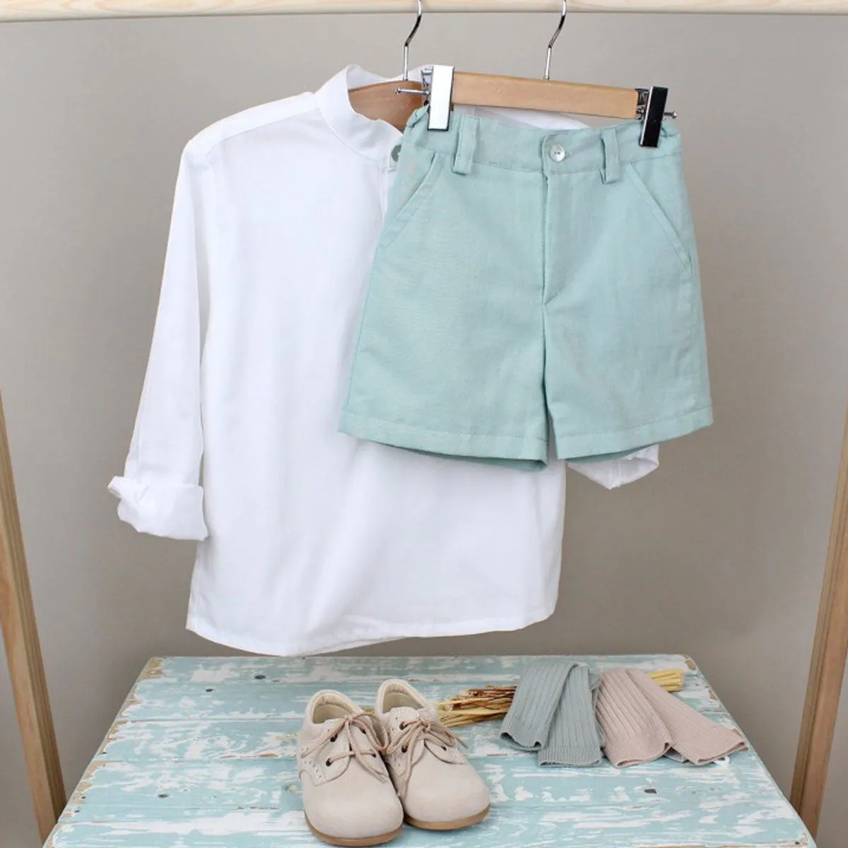 Sage Green Linen Shorts