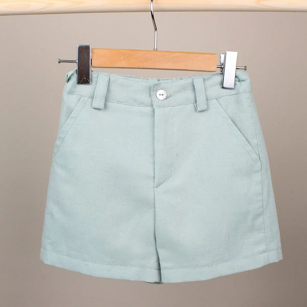 Sage Green Linen Shorts