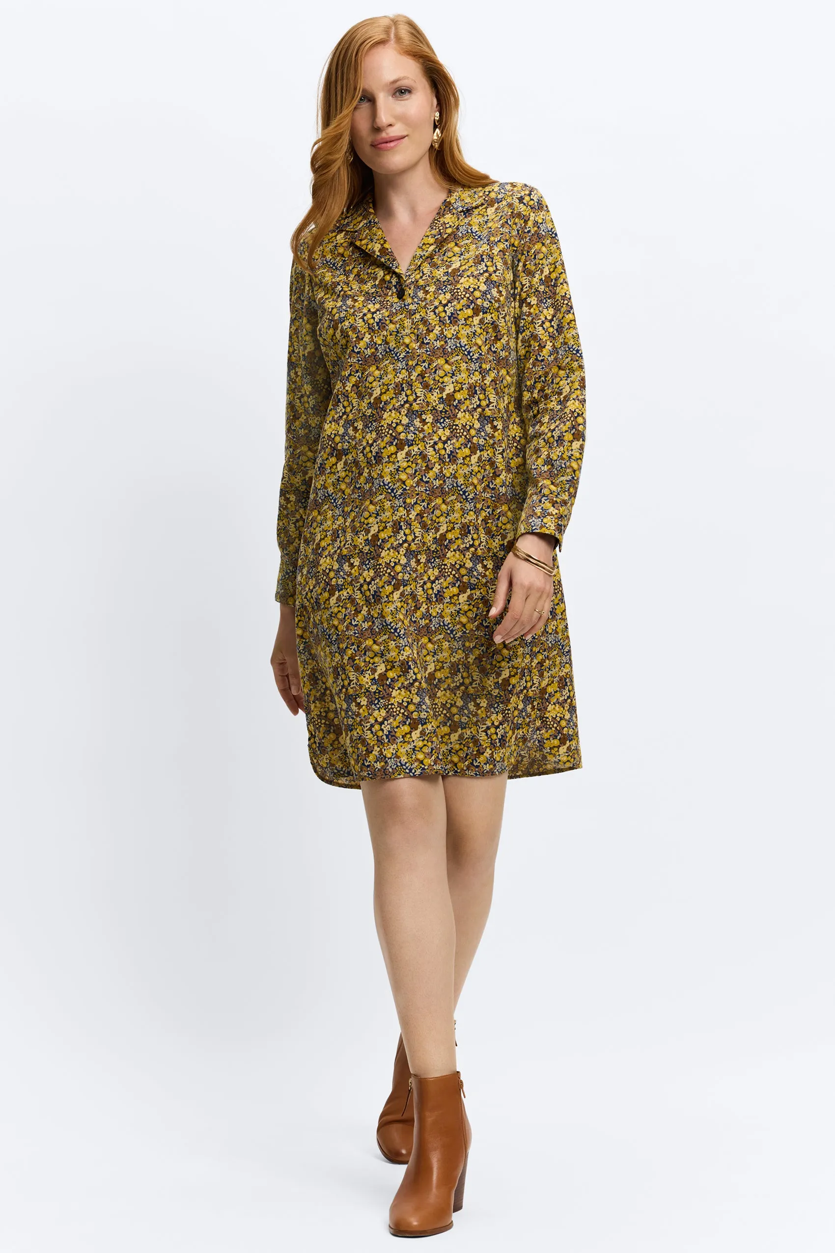 Sloane Ditsy Floral Corduroy Dress