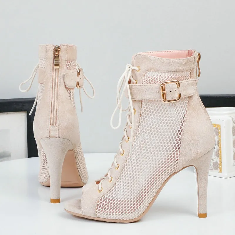 Sophisticated Ankle Mesh Boots for Women