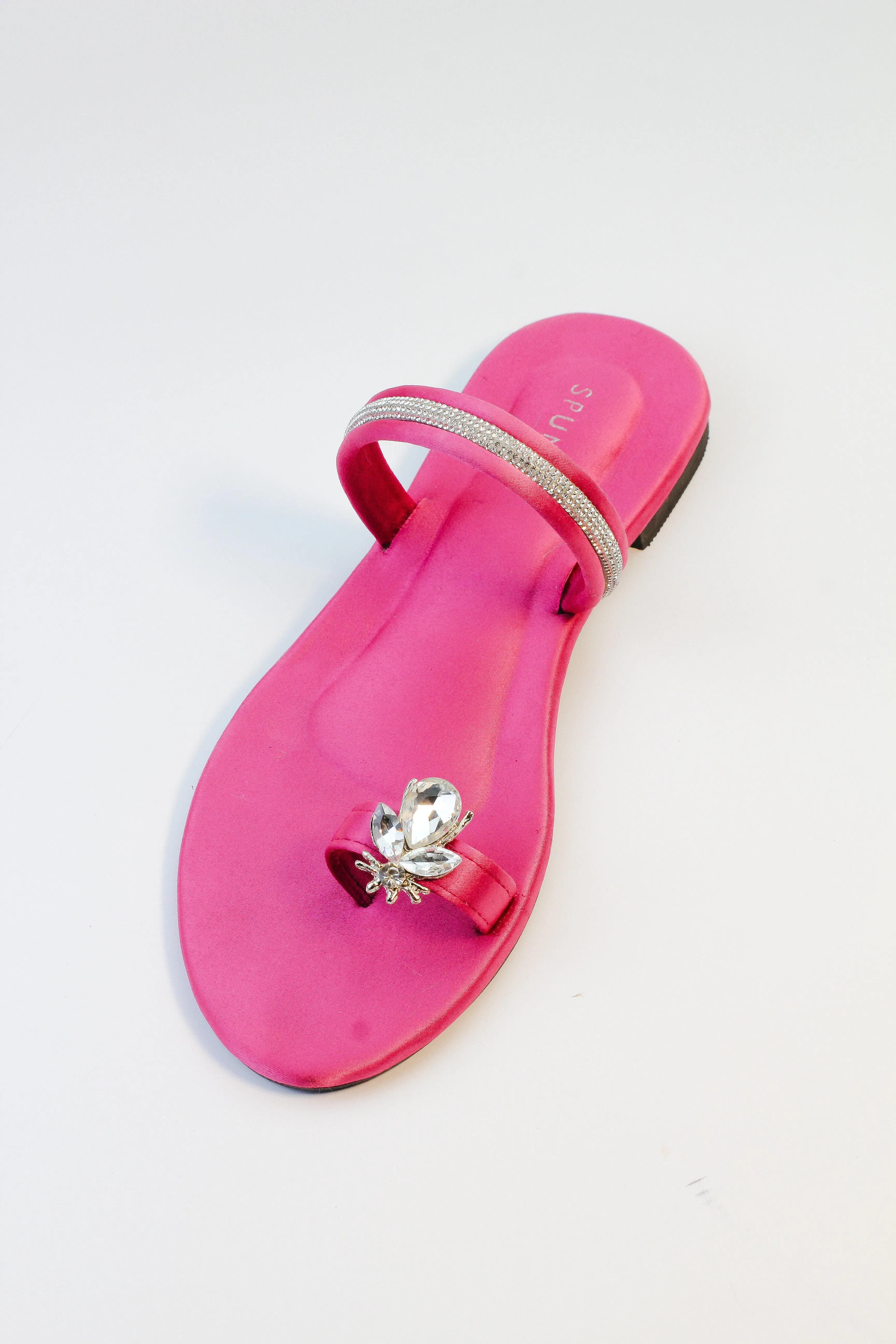 Spunkz Hot Pink Sparkling Broad Straps Flats