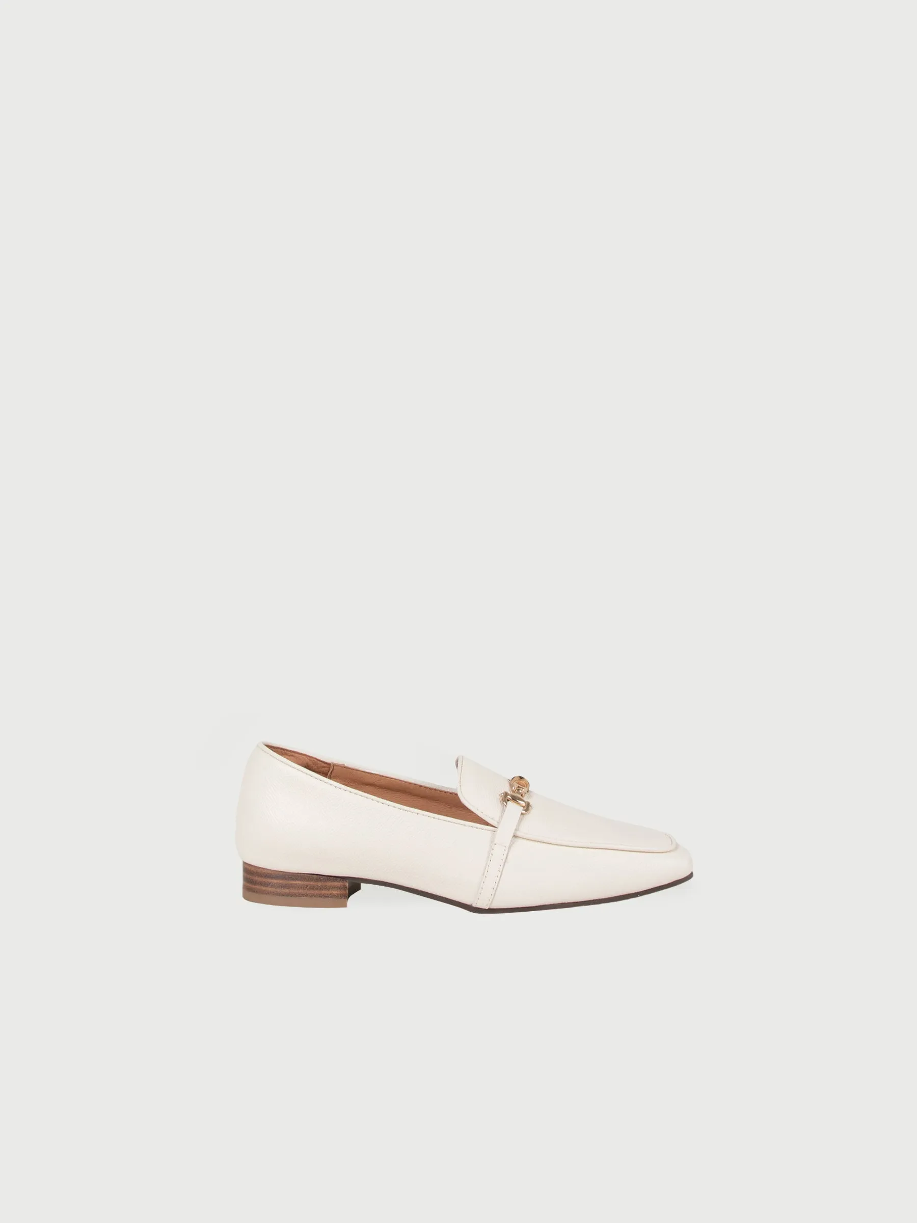 Square-toe Bamboo-Chain Loafers