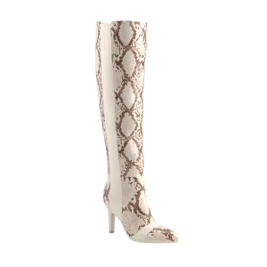 The Knee High Boot - Ivory Snakeskin 4 Stiletto