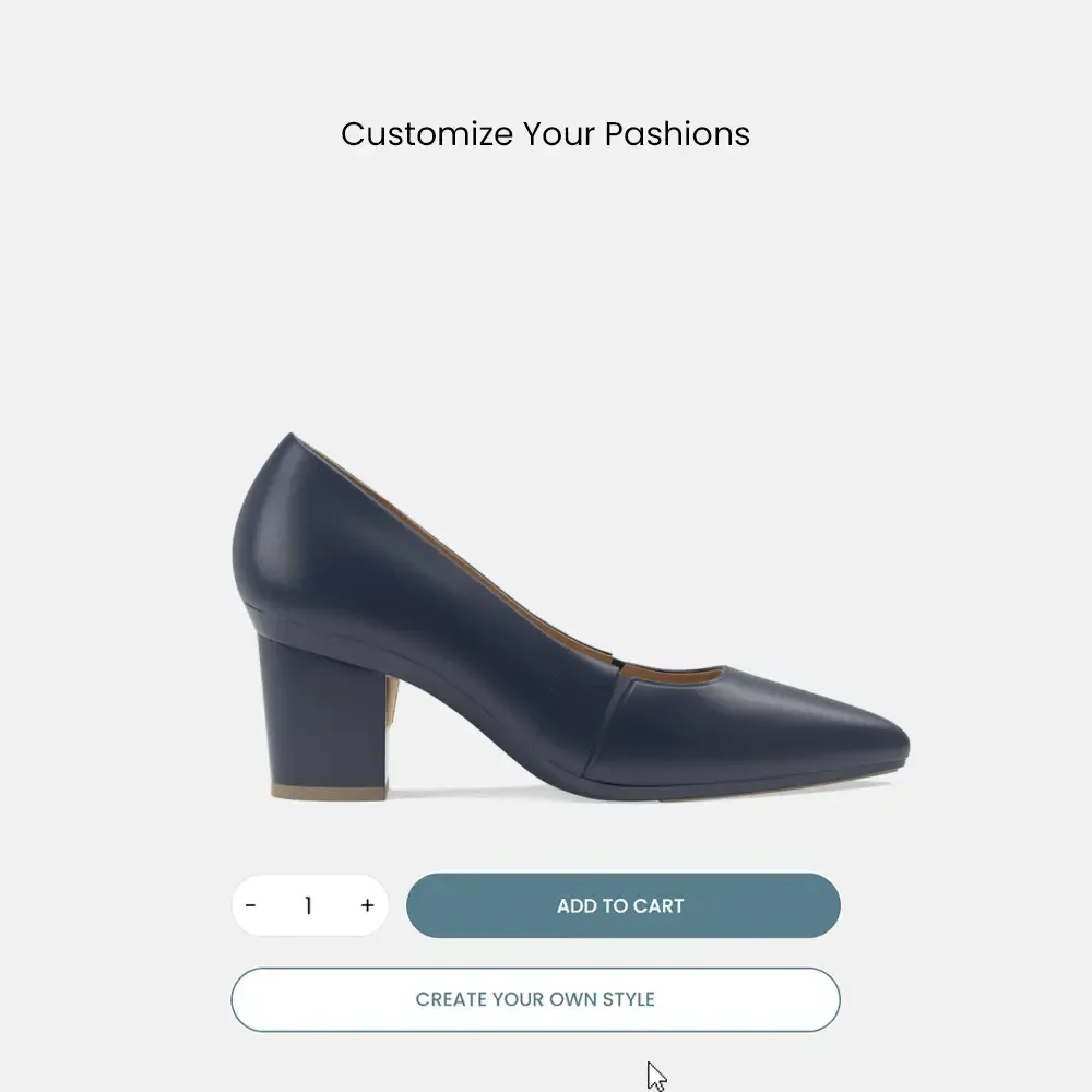 The Panel Pump - Navy Leather   Block Heel Kit 3 Navy - FINAL SALE