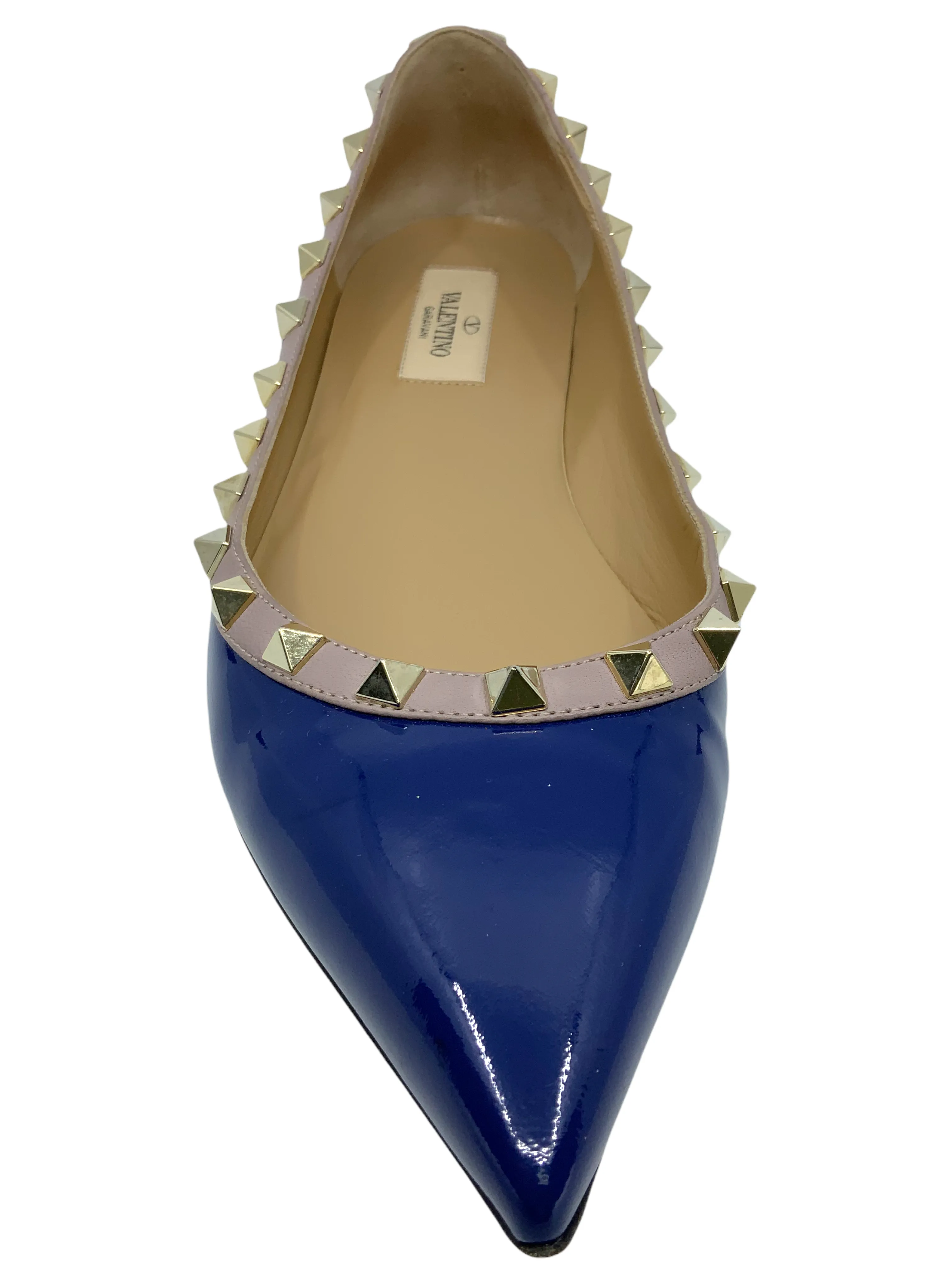 Valentino Patent Leather Rockstud Ballerina Flats Size 10