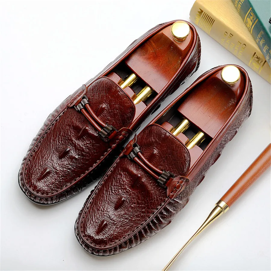 Vintage CrocLeather Exotic Brogue Loafers