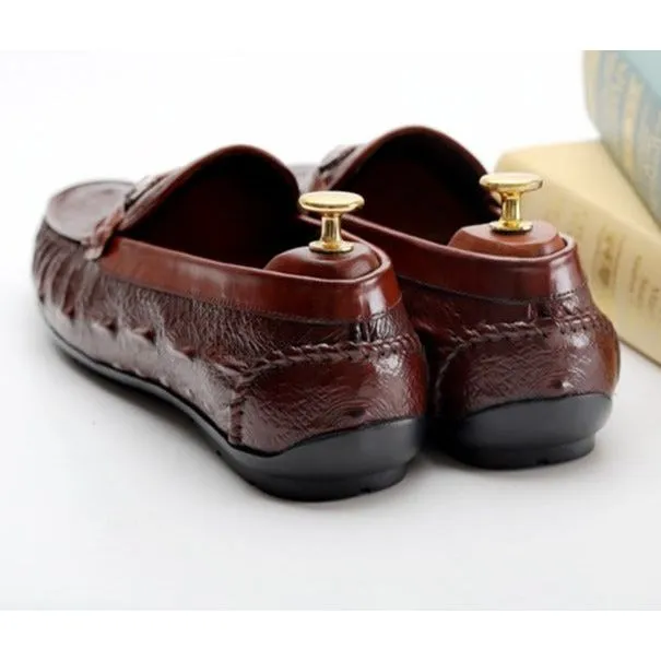 Vintage CrocLeather Exotic Brogue Loafers