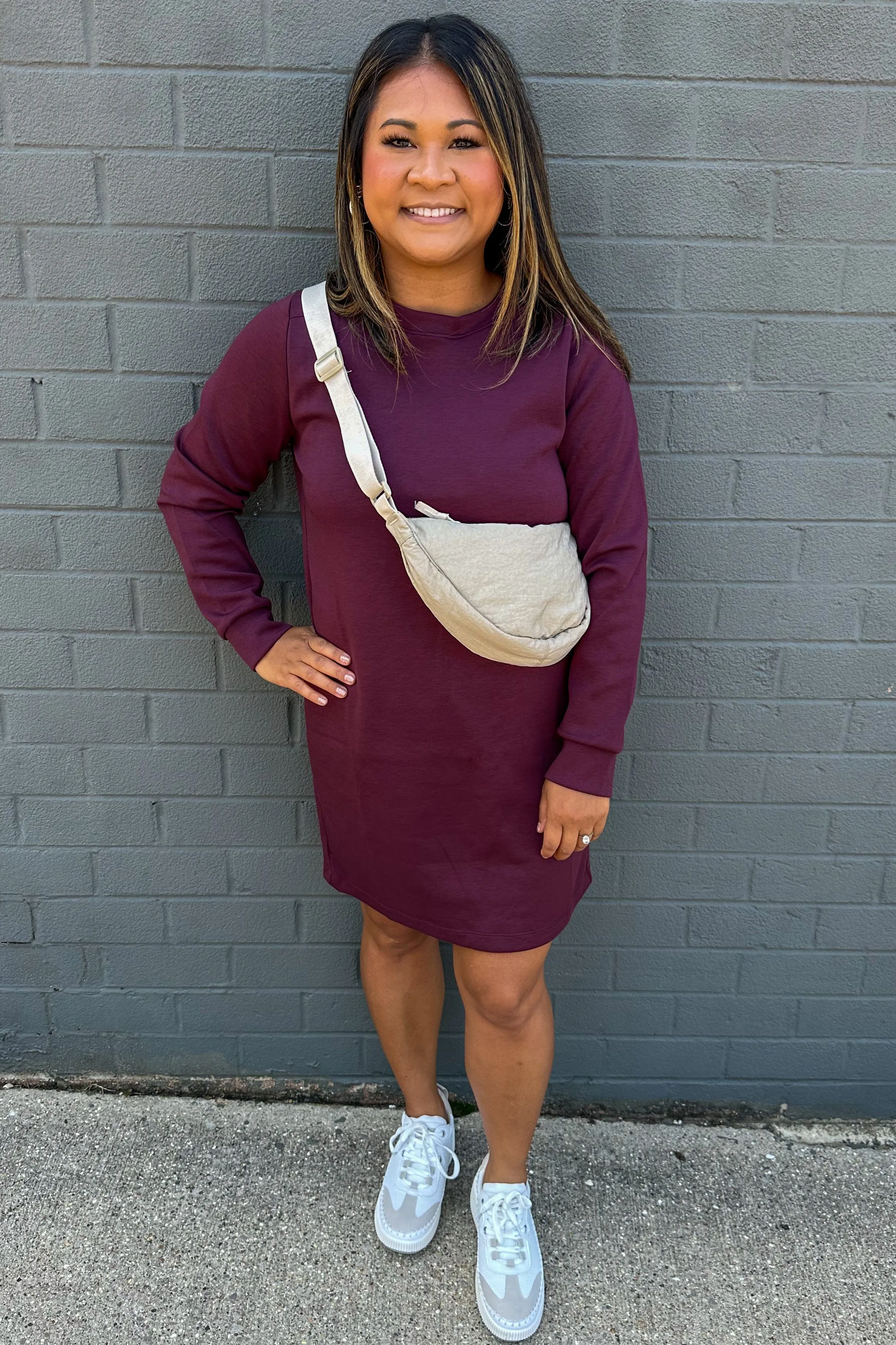 Wine Milan Comfy Dress