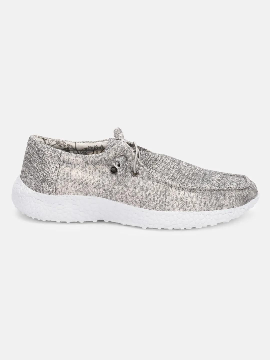 Women Grey Casual Canvas Slip-On Sneakers Shoes